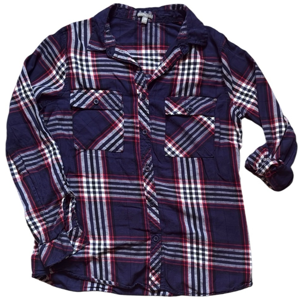 🌻 Charlotte Russe Red, White, and Blue Checkered Top